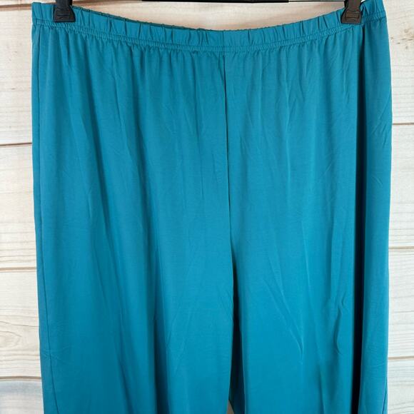 Vintage Salon Studio Blue Elastic Waist Band Wide Leg Pull On Pants Size XLP - Picture 2 of 6